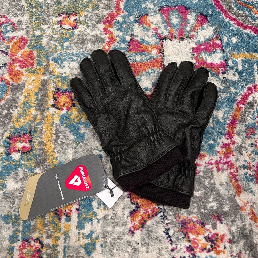 Men’s Hestra Malte Dark Forest Leather Gloves Sz 8